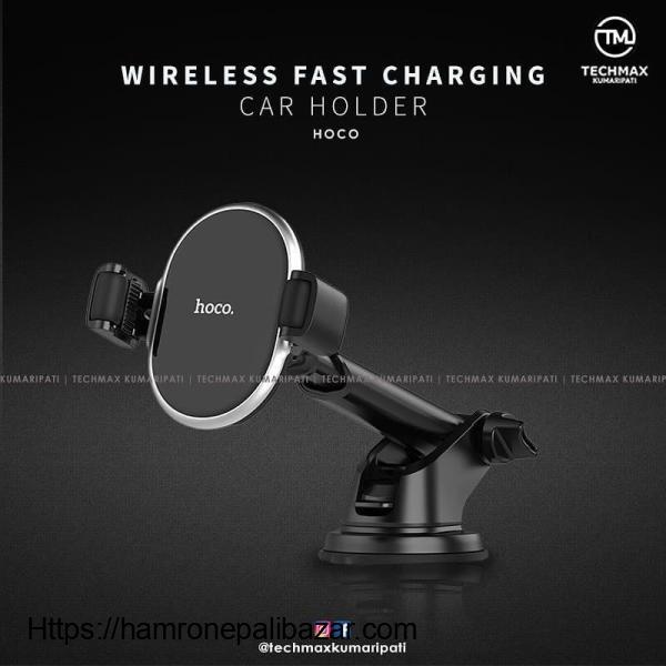 2 in 1 Wireless Fast Charging and Car Phone Holder Stand With Strong Suction Pad - 1