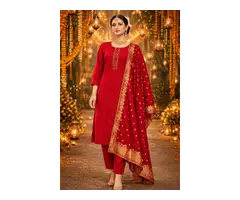 Sequins Worked Cotton Kurtha Sets - 5