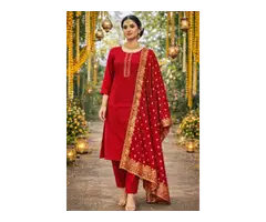 Sequins Worked Cotton Kurtha Sets - 6