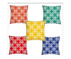 Polycotton Cushion Covers Set of 5 pcs.. 16*16 Inches - 2