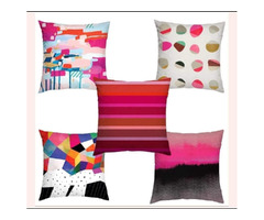 Polycotton Cushion Covers Set of 5 pcs.. 16*16 Inches - 3
