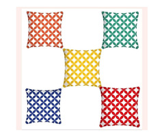 Polycotton Cushion Covers Set of 5 pcs.. 16*16 Inches - 4