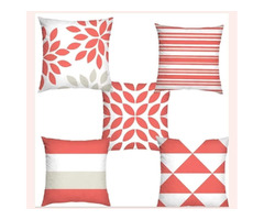 Polycotton Cushion Covers Set of 5 pcs.. 16*16 Inches - 5