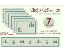 POLYLINEN TABLE RUNNERS WITH MATS.. BAKRAM - 2