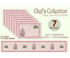 POLYLINEN TABLE RUNNERS WITH MATS.. BAKRAM - 3