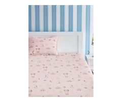 KIDS PRINT PURE COTTON DOUBLE SIZE BEDSHEET WITH 2 PILLOW COVERS - 9