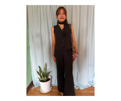 Waistcoat Skirt and Pant Set With Neck Belt - 9