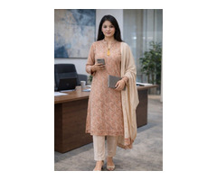 Velvet Printed Kurti Set