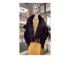 Woolen Black Fur Pancho - 6