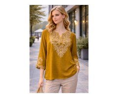 Cotton Embroidered Tops For Women