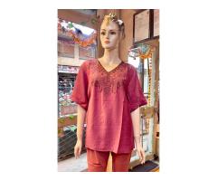 Cotton Embroidered Tops - 2