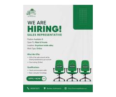 We Are Hiring – Sales Representatives! on part time commission basis